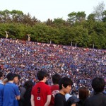 Thousands of Yonsei students dressed in blue gathered together to enjoy the concert 