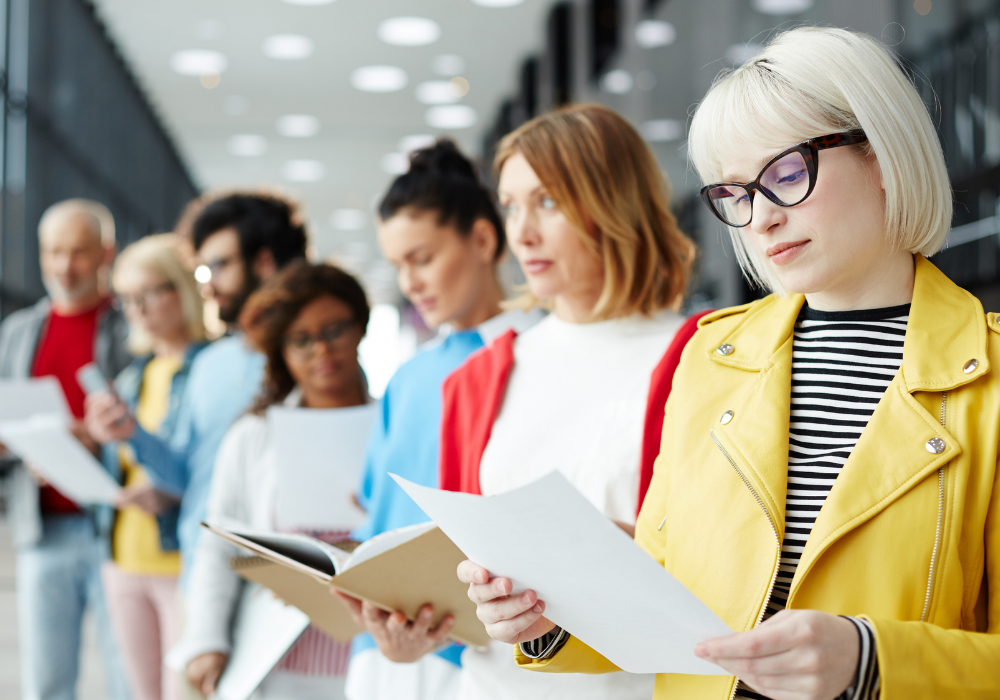 interview-line-gallery Student reviewing study abroad experience on their resume