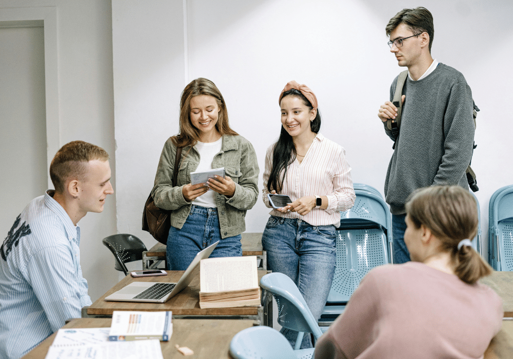 Students exploring top study abroad destinations for education majors.