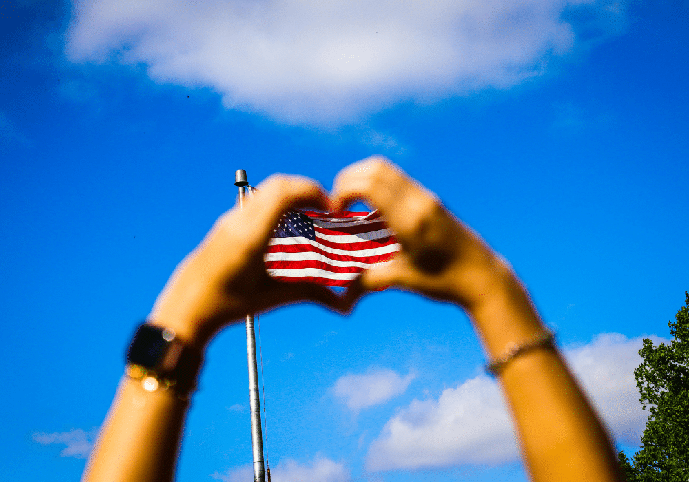 Student exploring a university campus in the USA while studying abroad.