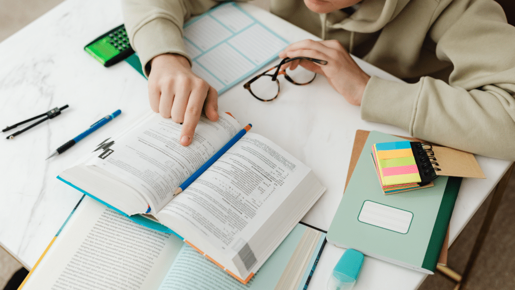 student studying